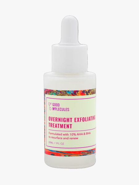 Good Molecules Overnight Exfoliating Face Treatment in branded component on a light gray background