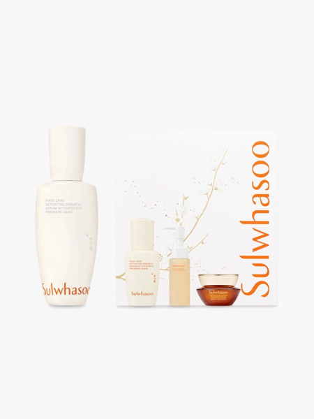 Sulwhasoo First Care Holiday Set in branded components on a light gray background