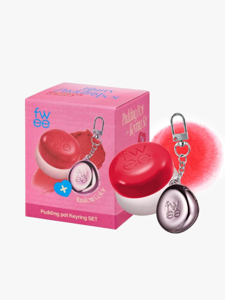 Fwee Pudding Pot Keyring Set in branded components on a light gray background